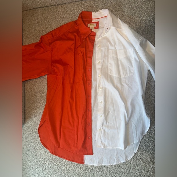 Maeve Red and White Casual Button Down Shirts - Picture 2 of 4